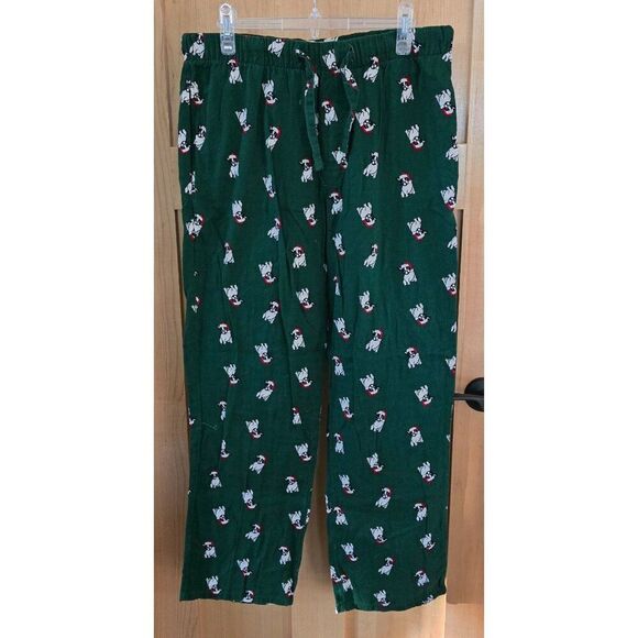 Old Navy Mens Green Pug Print Pajama Pants Large Relaxed Fit 34x30 - Picture 1 of 6